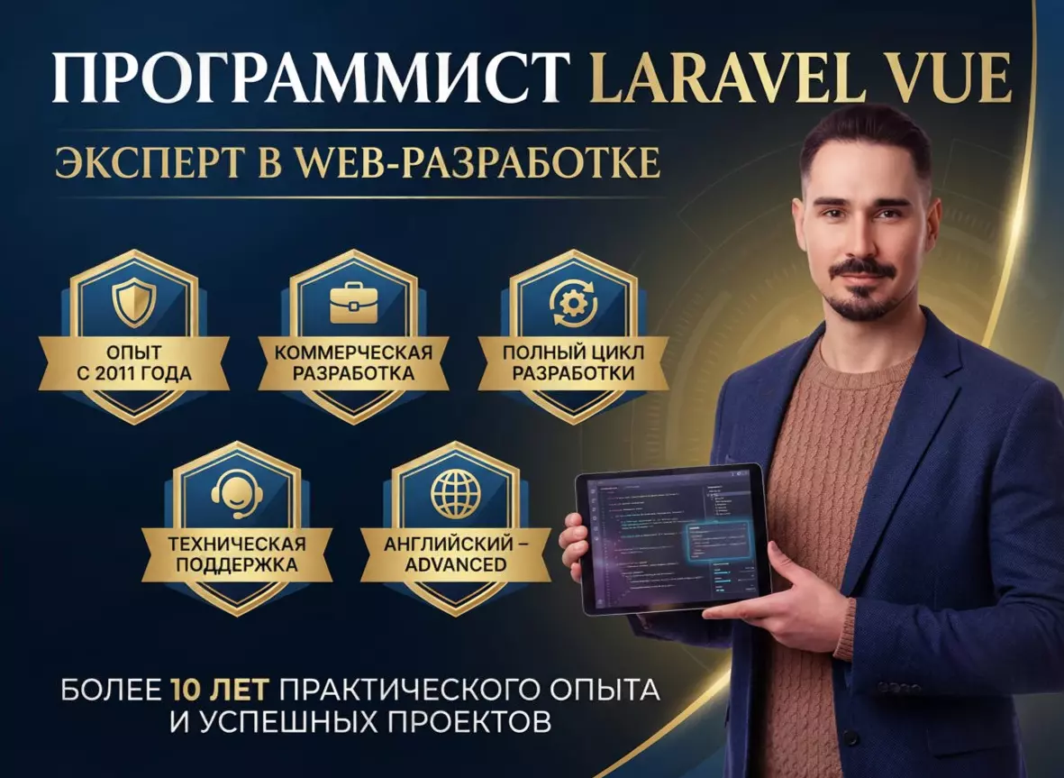 программист laravel vue php
